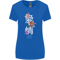 Japanese Flowers Quote Japan Love Womens Wider Cut T-Shirt Royal Blue