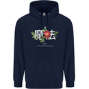 Japanese Flowers Quote Japan Magic Childrens Kids Hoodie Navy Blue
