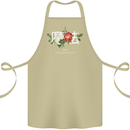 Japanese Flowers Quote Japan Magic Cotton Apron 100% Organic Khaki