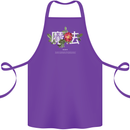 Japanese Flowers Quote Japan Magic Cotton Apron 100% Organic Purple