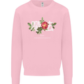 Japanese Flowers Quote Japan Magic Kids Sweatshirt Jumper Light Pink