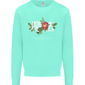 Japanese Flowers Quote Japan Magic Kids Sweatshirt Jumper Peppermint