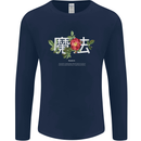Japanese Flowers Quote Japan Magic Mens Long Sleeve T-Shirt Navy Blue