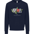 Japanese Flowers Quote Japan Magic Mens Sweatshirt Jumper Navy Blue