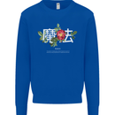 Japanese Flowers Quote Japan Magic Mens Sweatshirt Jumper Royal Blue