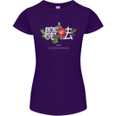 Japanese Flowers Quote Japan Magic Womens Petite Cut T-Shirt Purple