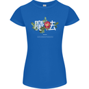 Japanese Flowers Quote Japan Magic Womens Petite Cut T-Shirt Royal Blue