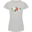 Japanese Flowers Quote Japan Magic Womens Petite Cut T-Shirt Sports Grey