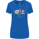 Japanese Flowers Quote Japan Magic Womens Wider Cut T-Shirt Royal Blue