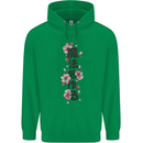 Japanese Flowers Quote Japan Mens 80% Cotton Hoodie Irish Green