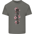 Japanese Flowers Quote Japan Mens Cotton T-Shirt Tee Top Charcoal