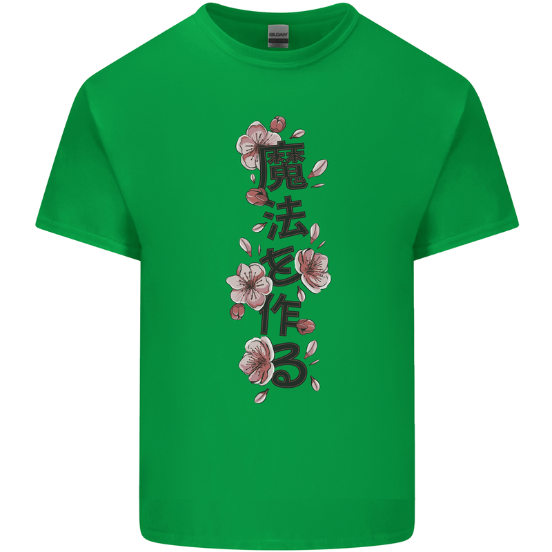 Japanese Flowers Quote Japan Mens Cotton T-Shirt Tee Top Irish Green