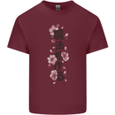 Japanese Flowers Quote Japan Mens Cotton T-Shirt Tee Top Maroon