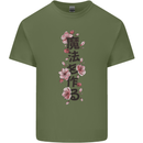 Japanese Flowers Quote Japan Mens Cotton T-Shirt Tee Top Military Green