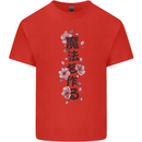 Japanese Flowers Quote Japan Mens Cotton T-Shirt Tee Top Red