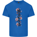Japanese Flowers Quote Japan Mens Cotton T-Shirt Tee Top Royal Blue