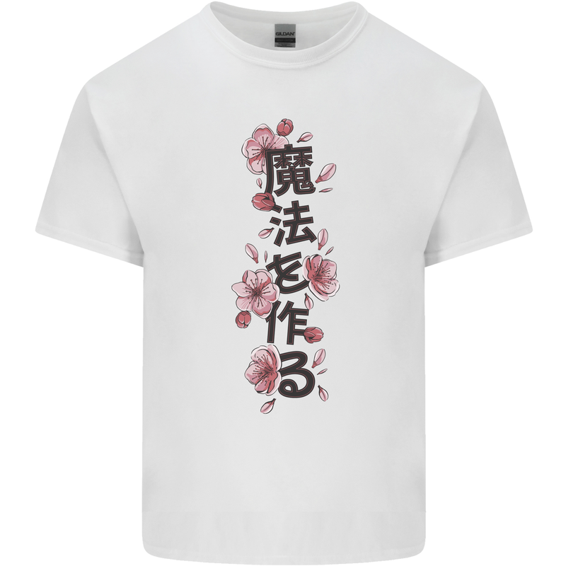 Japanese Flowers Quote Japan Mens Cotton T-Shirt Tee Top White
