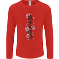 Japanese Flowers Quote Japan Mens Long Sleeve T-Shirt Red
