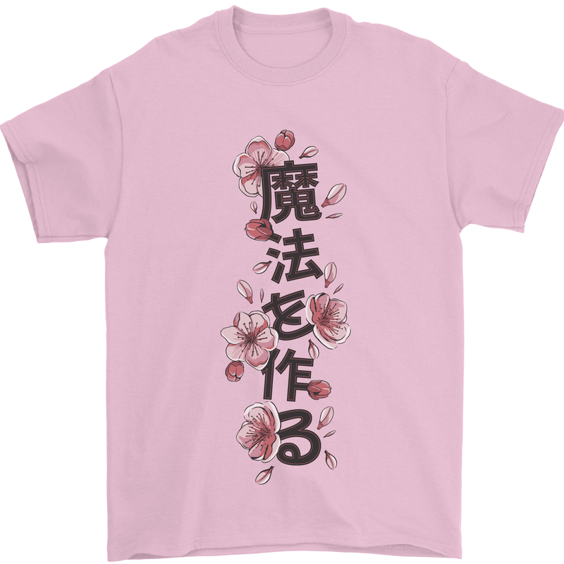 Japanese Flowers Quote Japan Mens T-Shirt 100% Cotton Light Pink