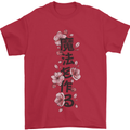 Japanese Flowers Quote Japan Mens T-Shirt 100% Cotton Red