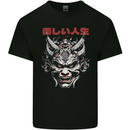 Japanese Oni Mask Mens Cotton T-Shirt Tee Top Black