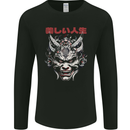 Japanese Oni Mask Mens Long Sleeve T-Shirt Black
