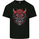 Japanese Oni Mask Samurai Ronin Bushido Kids T-Shirt Childrens Black
