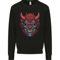 Japanese Oni Mask Samurai Ronin Bushido Mens Sweatshirt Jumper Black