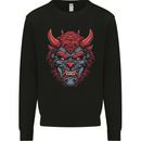 Japanese Oni Mask Samurai Ronin Bushido Mens Sweatshirt Jumper Black