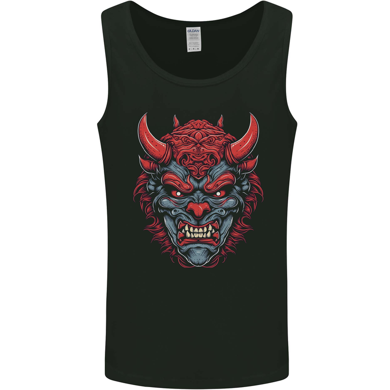 Japanese Oni Mask Samurai Ronin Bushido Mens Vest Tank Top Black