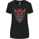 Japanese Oni Mask Samurai Ronin Bushido Womens Wider Cut T-Shirt Black