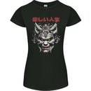 Japanese Oni Mask Womens Petite Cut T-Shirt Black