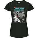 Japanese Performance Anime Car Drifting Drift Womens Petite Cut T-Shirt Black