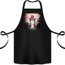 Japanese Tori Gate and Sunset Garden Cotton Apron 100% Organic Black