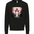Japanese Tori Gate and Sunset Garden Kids Sweatshirt Jumper Black