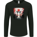 Japanese Tori Gate and Sunset Garden Mens Long Sleeve T-Shirt Black