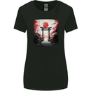 Japanese Tori Gate and Sunset Garden Womens Wider Cut T-Shirt Black