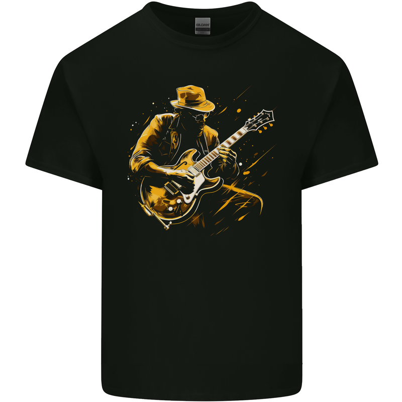 Jazz Guitar Player Guitarist Kids T-Shirt Childrens Black