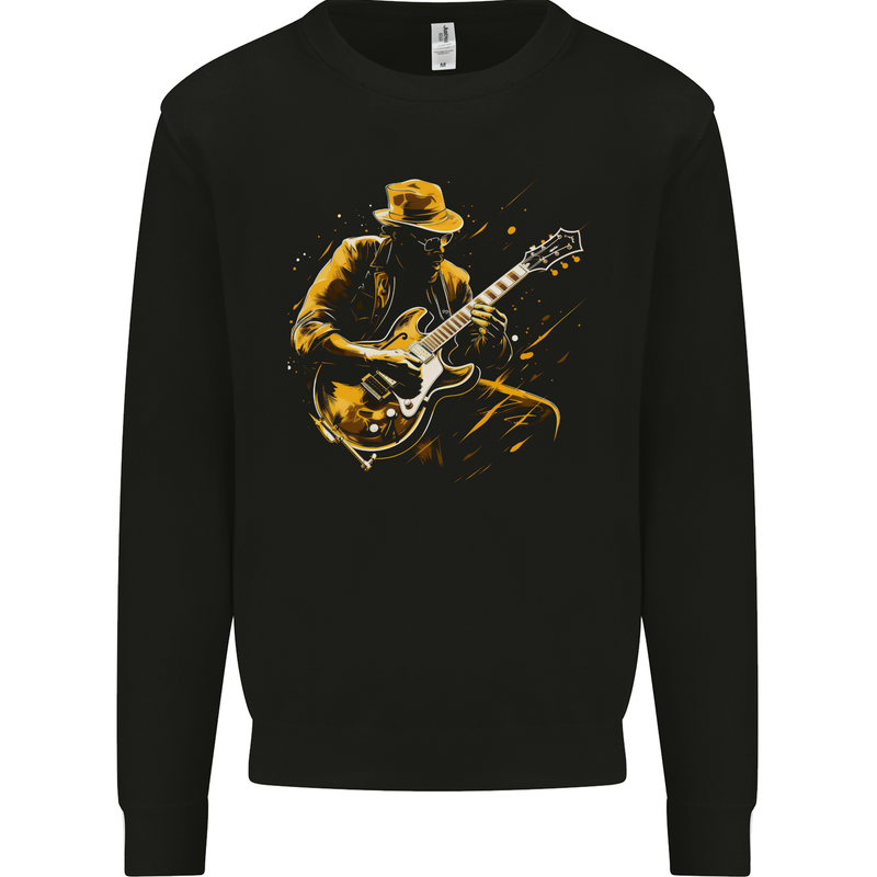 Jazz Guitar Player Guitarist Mens Sweatshirt Jumper Black