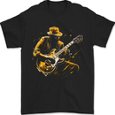 Jazz Guitar Player Guitarist Mens T-Shirt 100% Cotton Black