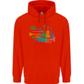 Jazz Lover Trumpet Saxophone Clarinet Childrens Kids Hoodie Bright Red