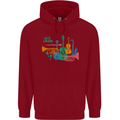 Jazz Lover Trumpet Saxophone Clarinet Childrens Kids Hoodie Red