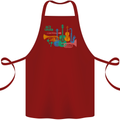 Jazz Lover Trumpet Saxophone Clarinet Cotton Apron 100% Organic Maroon