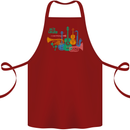 Jazz Lover Trumpet Saxophone Clarinet Cotton Apron 100% Organic Maroon