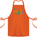 Jazz Lover Trumpet Saxophone Clarinet Cotton Apron 100% Organic Orange