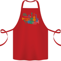 Jazz Lover Trumpet Saxophone Clarinet Cotton Apron 100% Organic Red