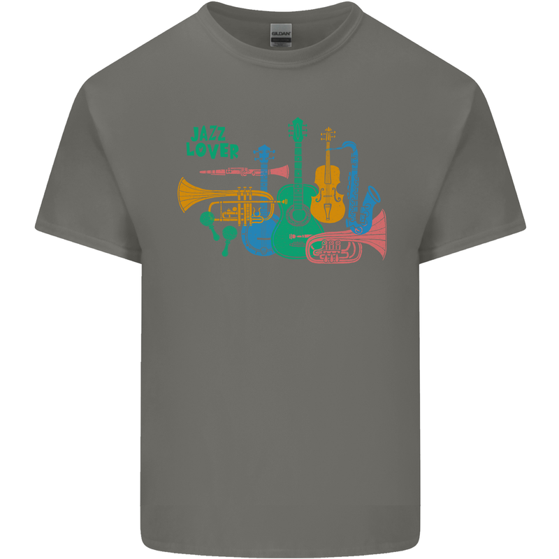 Jazz Lover Trumpet Saxophone Clarinet Kids T-Shirt Childrens Charcoal