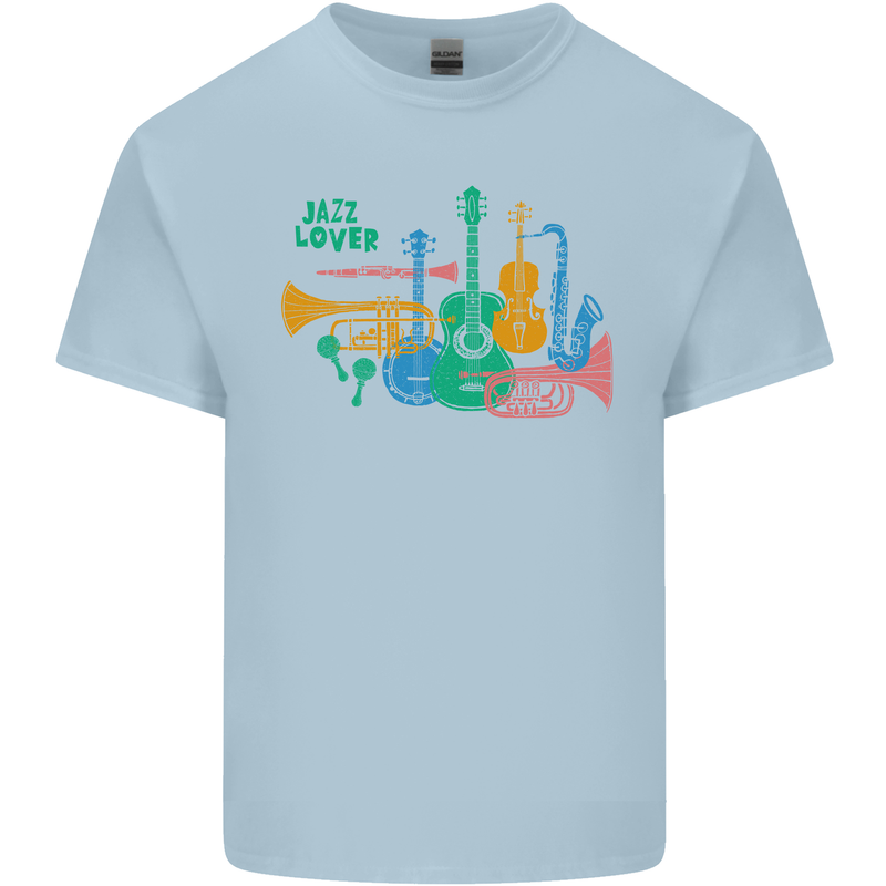 Jazz Lover Trumpet Saxophone Clarinet Kids T-Shirt Childrens Light Blue