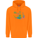 Jazz Lover Trumpet Saxophone Clarinet Mens 80% Cotton Hoodie Orange
