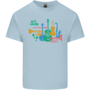 Jazz Lover Trumpet Saxophone Clarinet Mens Cotton T-Shirt Tee Top Light Blue